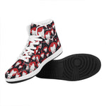 Halloween Scary Clown Pattern Print High Top Leather Sneakers