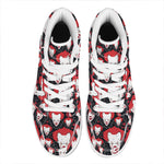 Halloween Scary Clown Pattern Print High Top Leather Sneakers