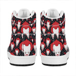 Halloween Scary Clown Pattern Print High Top Leather Sneakers