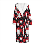 Halloween Scary Clown Pattern Print Hooded Bathrobe