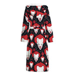 Halloween Scary Clown Pattern Print Hooded Bathrobe