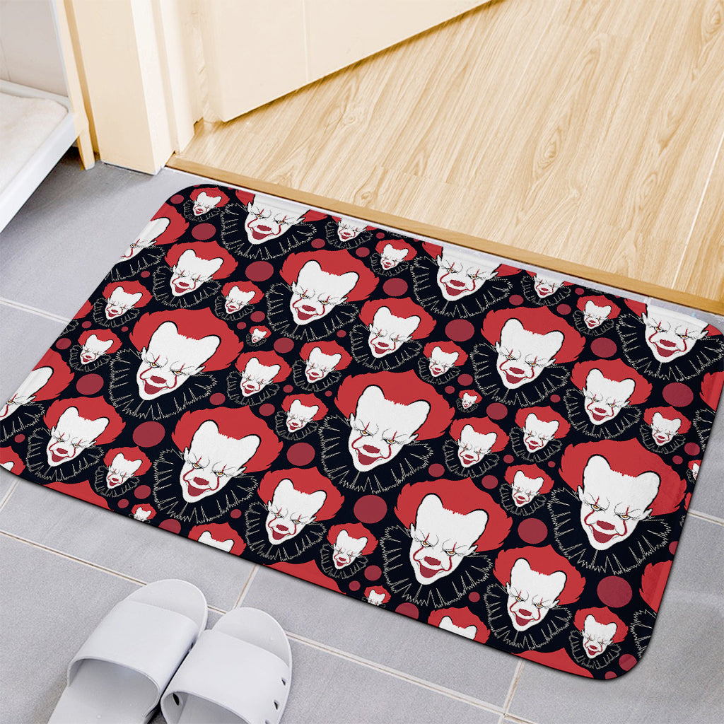 Halloween Scary Clown Pattern Print Indoor Door Mat