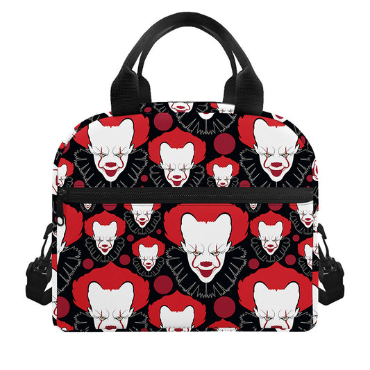 Halloween Scary Clown Pattern Print Insulated Lunch Bag
