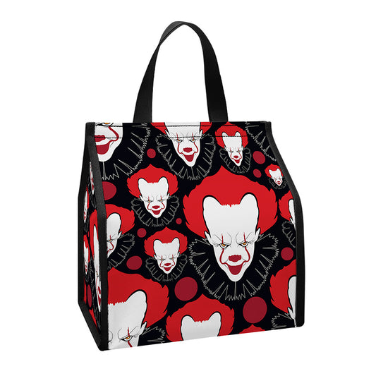 Halloween Scary Clown Pattern Print Insulated Lunch Tote