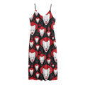 Halloween Scary Clown Pattern Print Jersey Midi Cami Dress