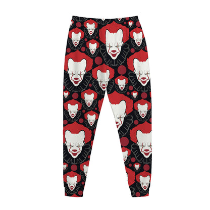 Halloween Scary Clown Pattern Print Jogger Pants