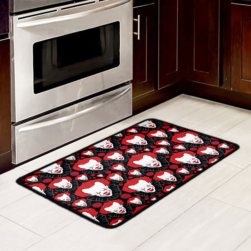 Halloween Scary Clown Pattern Print Kitchen Mat
