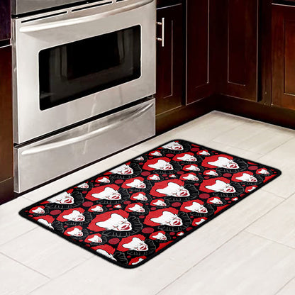 Halloween Scary Clown Pattern Print Kitchen Mat