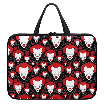 Halloween Scary Clown Pattern Print Laptop Sleeve With Handle