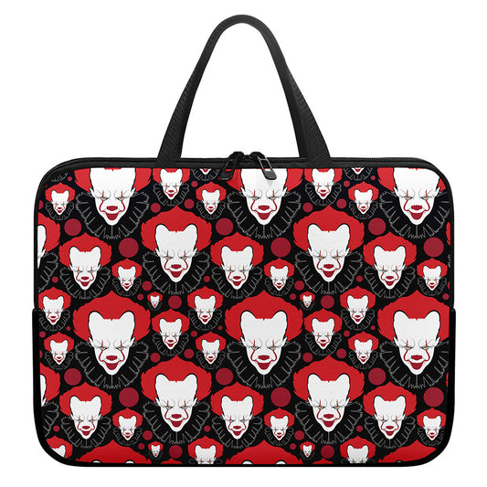 Halloween Scary Clown Pattern Print Laptop Sleeve With Handle