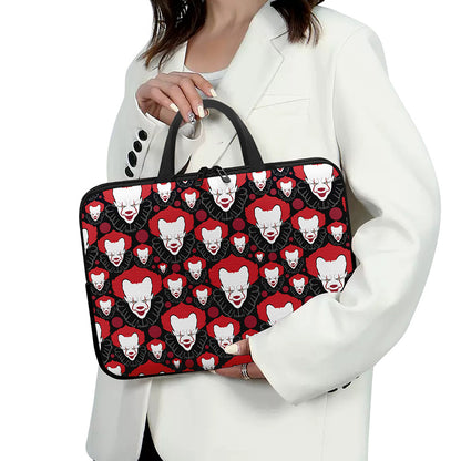 Halloween Scary Clown Pattern Print Laptop Sleeve With Handle