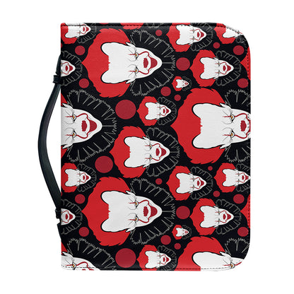 Halloween Scary Clown Pattern Print Leather Bible Cover