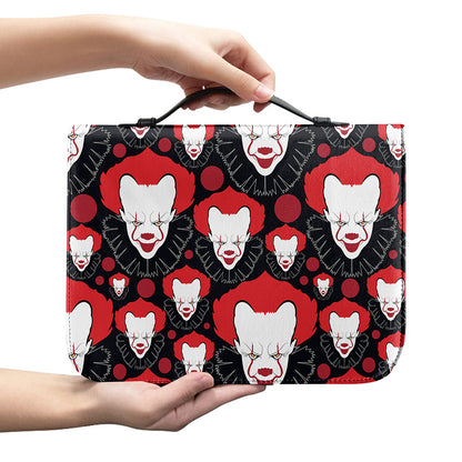 Halloween Scary Clown Pattern Print Leather Bible Cover