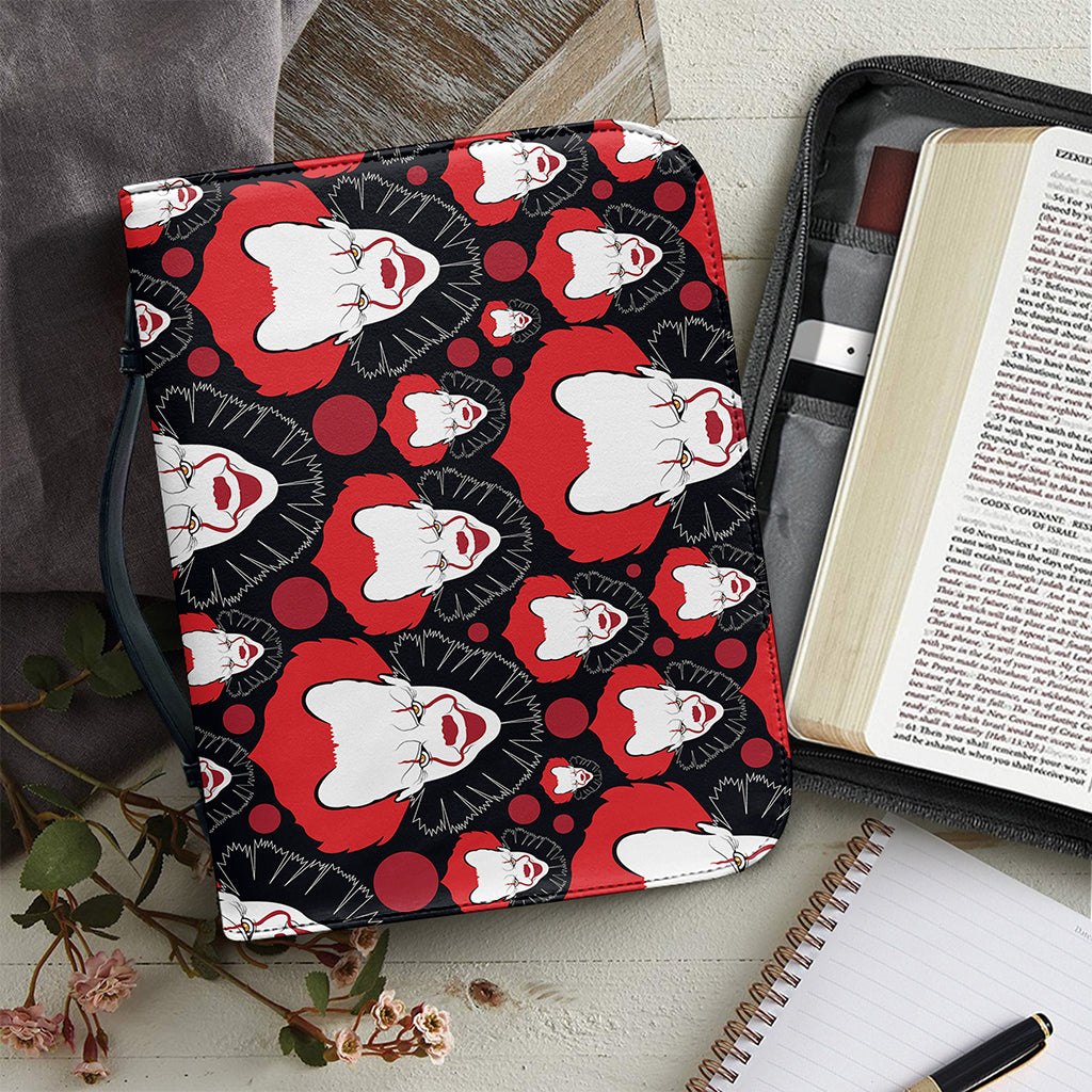 Halloween Scary Clown Pattern Print Leather Bible Cover