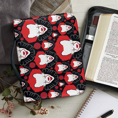 Halloween Scary Clown Pattern Print Leather Bible Cover