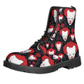 Halloween Scary Clown Pattern Print Lace-Up Boots