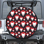 Halloween Scary Clown Pattern Print Leather Spare Tire Cover