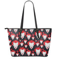 Halloween Scary Clown Pattern Print Leather Tote Bag With Zipper