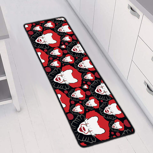 Halloween Scary Clown Pattern Print Long Kitchen Mat