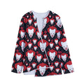 Halloween Scary Clown Pattern Print Long Sleeve Short Coat