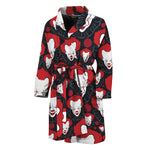Halloween Scary Clown Pattern Print Men's Bathrobe