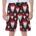 Halloween Scary Clown Pattern Print Men's Beach Shorts