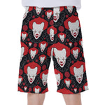 Halloween Scary Clown Pattern Print Men's Beach Shorts