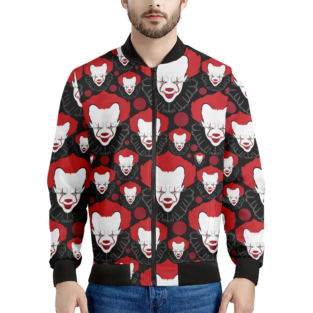 Halloween Scary Clown Pattern Print Men's Bomber Jacket