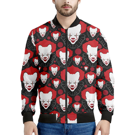 Halloween Scary Clown Pattern Print Men's Bomber Jacket