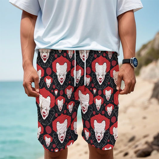 Halloween Scary Clown Pattern Print Men's Cargo Shorts