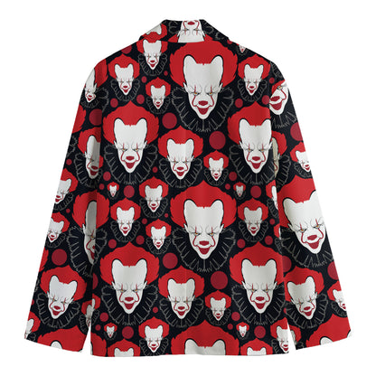 Halloween Scary Clown Pattern Print Men's Cotton Blazer
