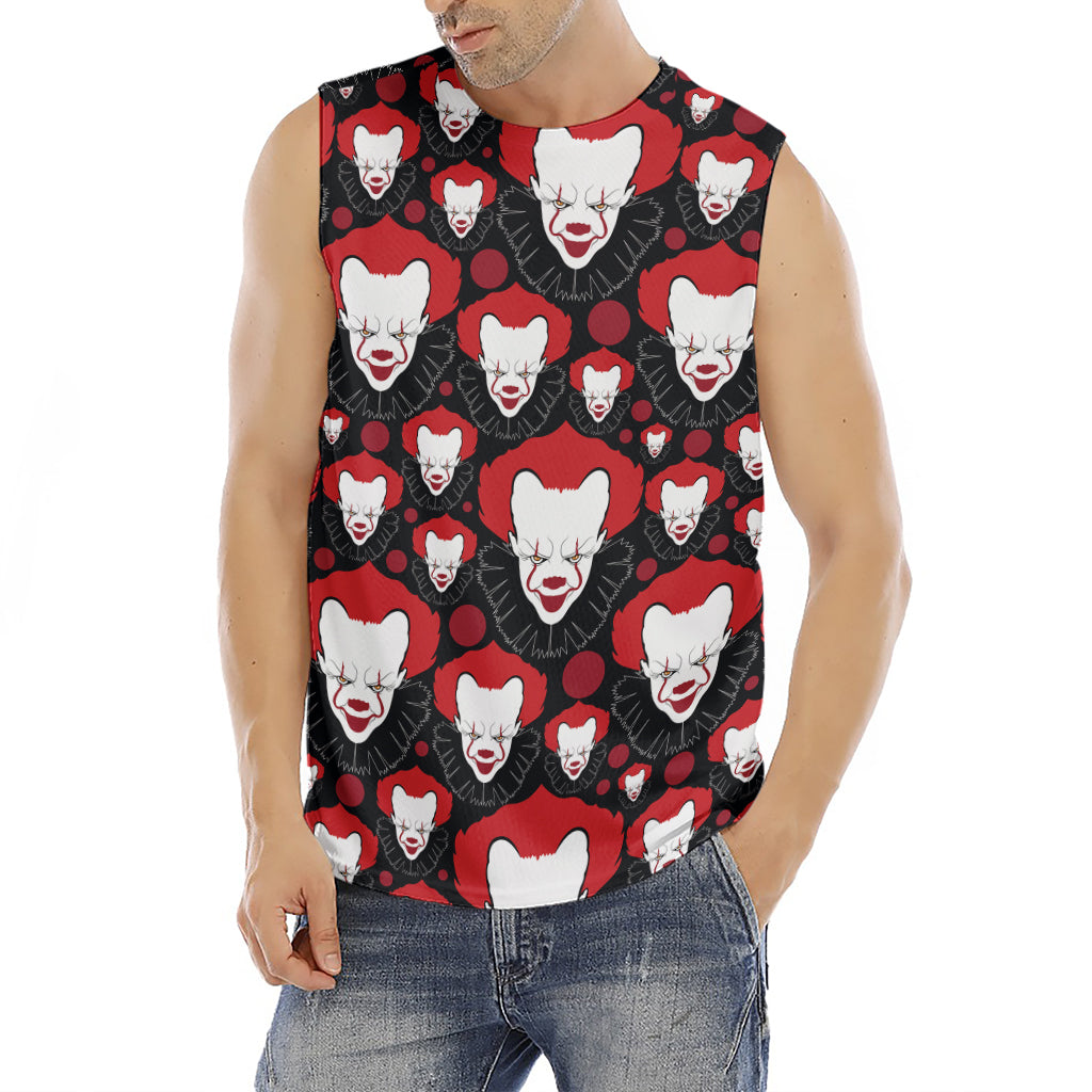 Halloween Scary Clown Pattern Print Men's Fitness Tank Top