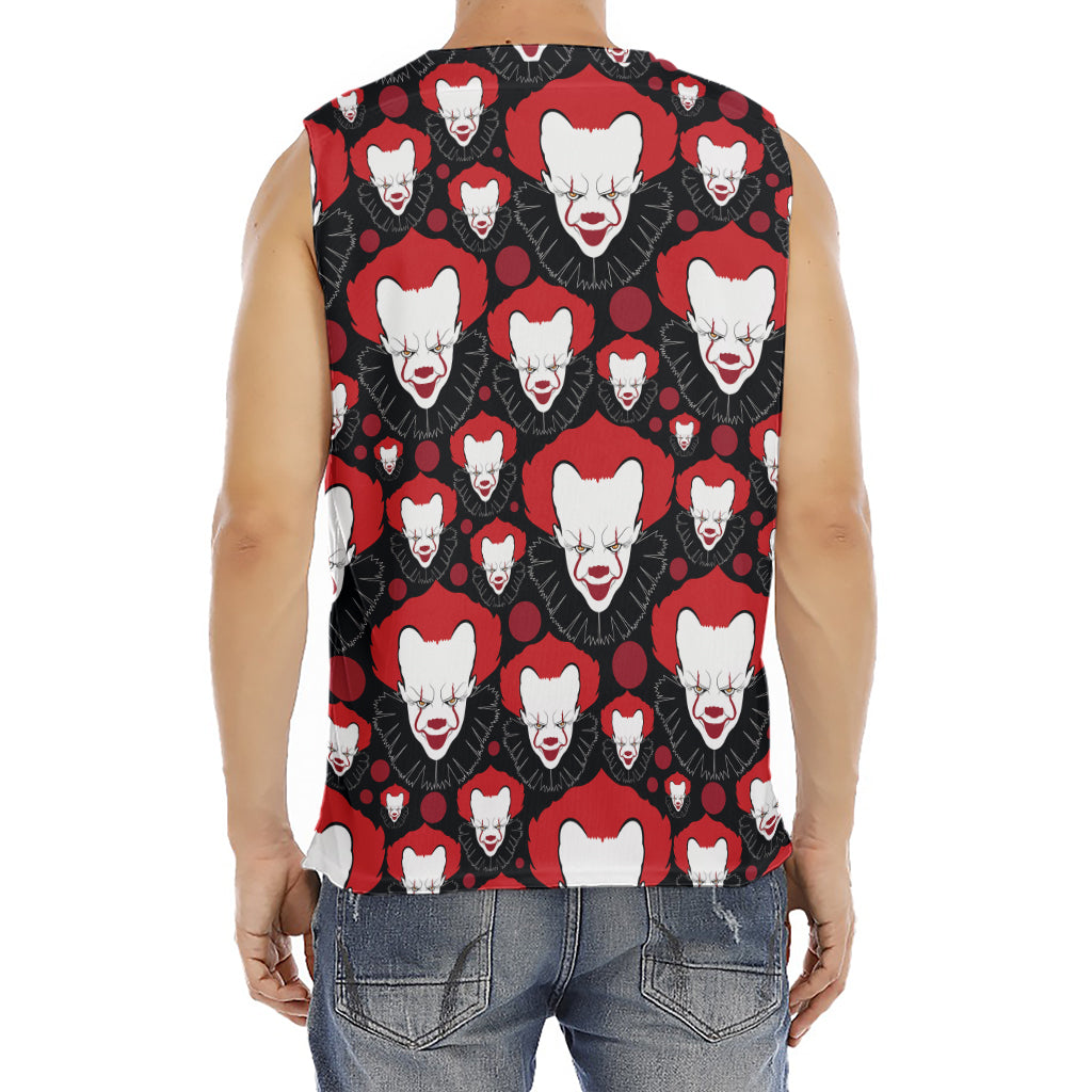 Halloween Scary Clown Pattern Print Men's Fitness Tank Top