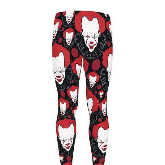 Halloween Scary Clown Pattern Print Men's leggings