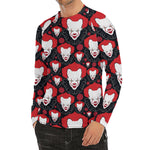 Halloween Scary Clown Pattern Print Men's Long Sleeve Rash Guard