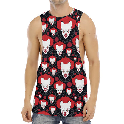 Halloween Scary Clown Pattern Print Men's Muscle Tank Top