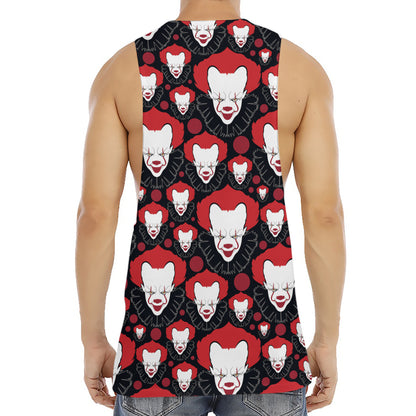 Halloween Scary Clown Pattern Print Men's Muscle Tank Top