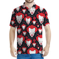 Halloween Scary Clown Pattern Print Men's Polo Shirt