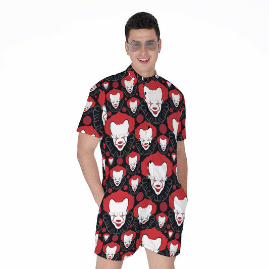Halloween Scary Clown Pattern Print Men's Rompers
