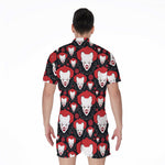 Halloween Scary Clown Pattern Print Men's Rompers