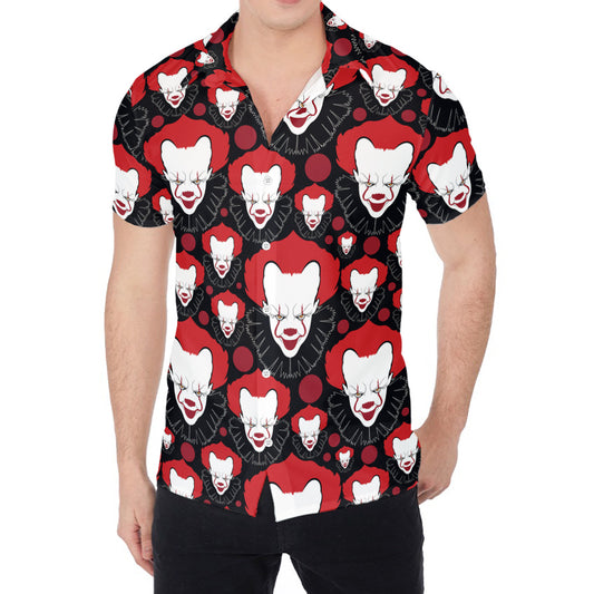 Halloween Scary Clown Pattern Print Men's Shirt