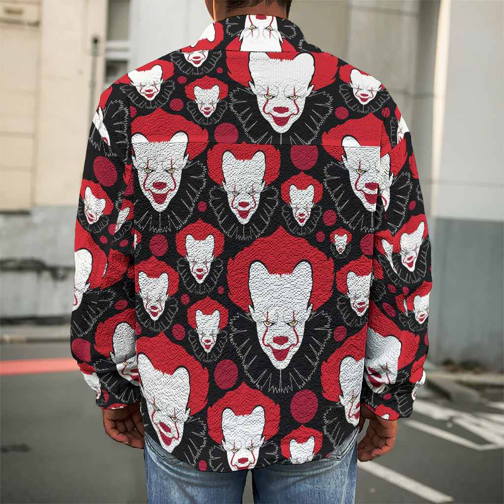 Halloween Scary Clown Pattern Print Men's Shirt Jacket