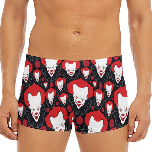 Halloween Scary Clown Pattern Print Men's Short Boxer Briefs