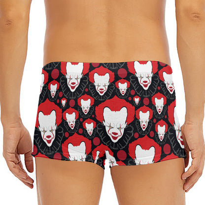Halloween Scary Clown Pattern Print Men's Short Boxer Briefs