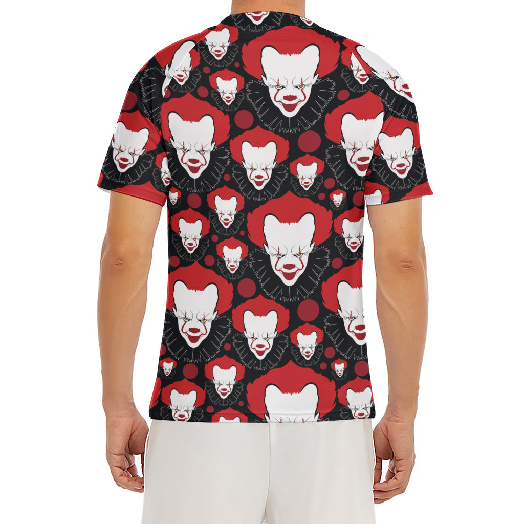 Halloween Scary Clown Pattern Print Men's Short Sleeve Rash Guard