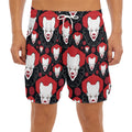 Halloween Scary Clown Pattern Print Men's Split Running Shorts