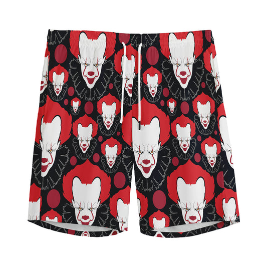 Halloween Scary Clown Pattern Print Men's Sports Shorts