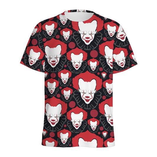 Halloween Scary Clown Pattern Print Men's Sports T-Shirt