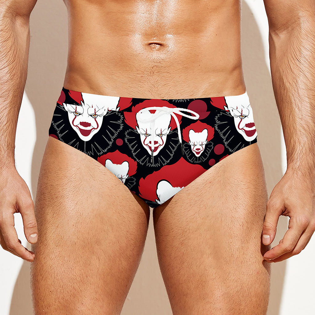 Halloween Scary Clown Pattern Print Men's Swim Briefs