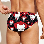 Halloween Scary Clown Pattern Print Men's Swim Briefs